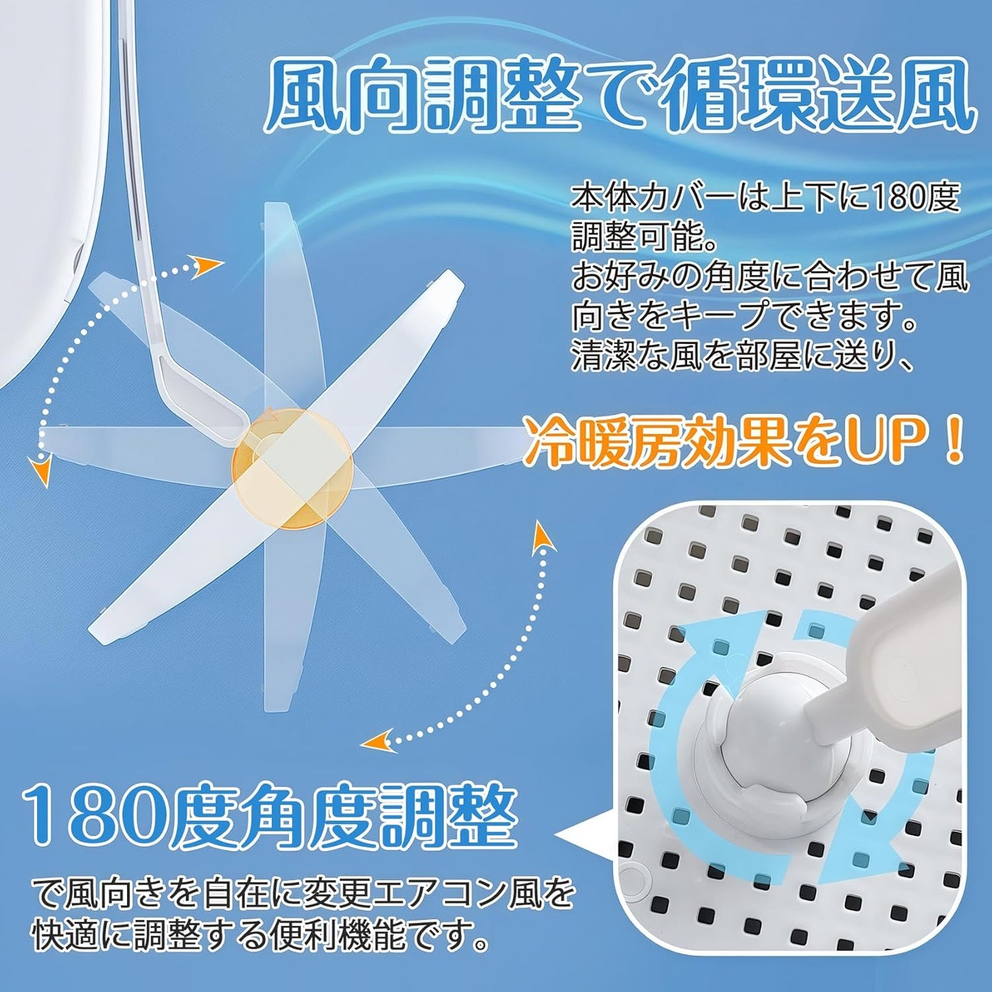 ANDWINT Air Conditioner Wind Cover, Telescopic, 20.5 - 35.8 inches (52 - 91 cm), Direct Wind Prevention, 180 ° Adjustable Wind Direction, Air Conditioner, Compatible with Wall Air Conditioning