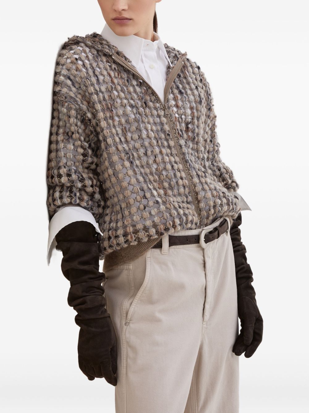 Brunello Cucinelliウールとカシミアパーカー - Image 3