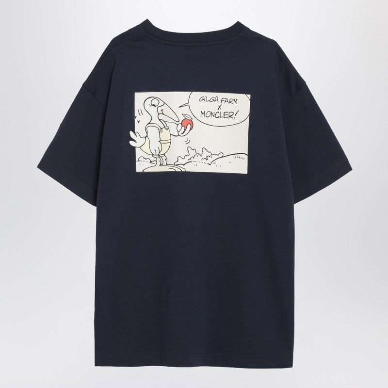 Moncler ドナルドグローバーブルーコットンTシャツによるモンクラーxギルガファーム - Image 3