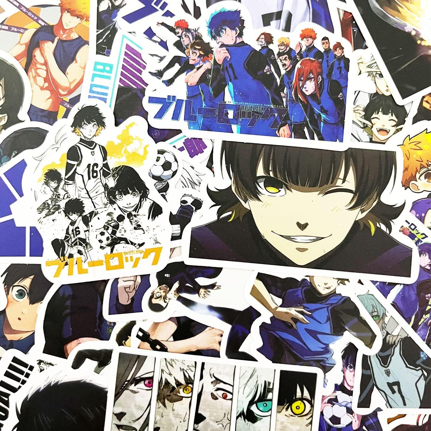 Moe Goods 50 Pieces Blue Lock Character PVC Stickers, Popular Anime, Various Characters, DIY, Decorative, Fashionable, Children, Gift, Letter, Mobile Phone, Notebook, Tape