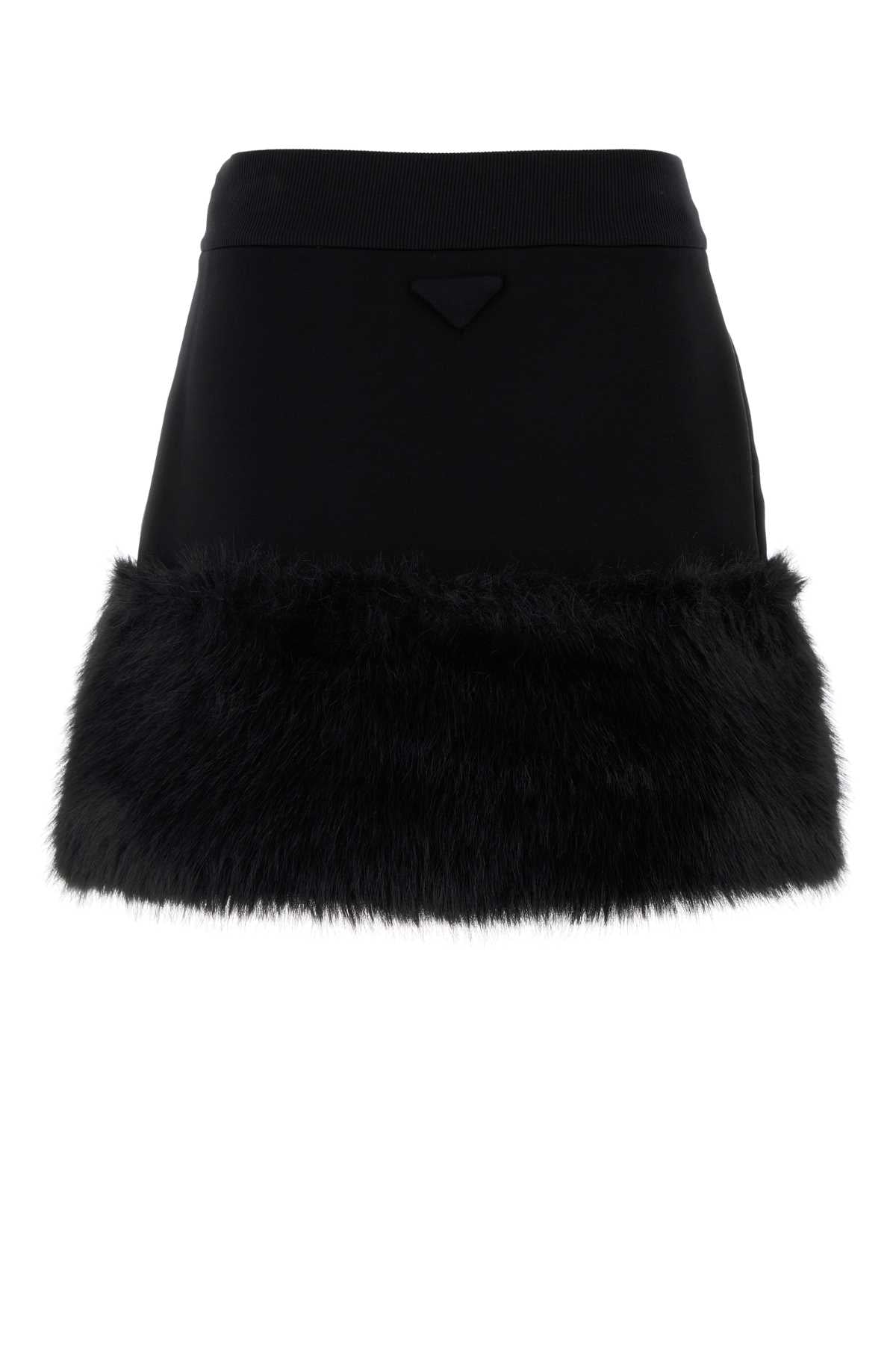 Prada プラダブラックコットンブレンドミニスカート - Image 3