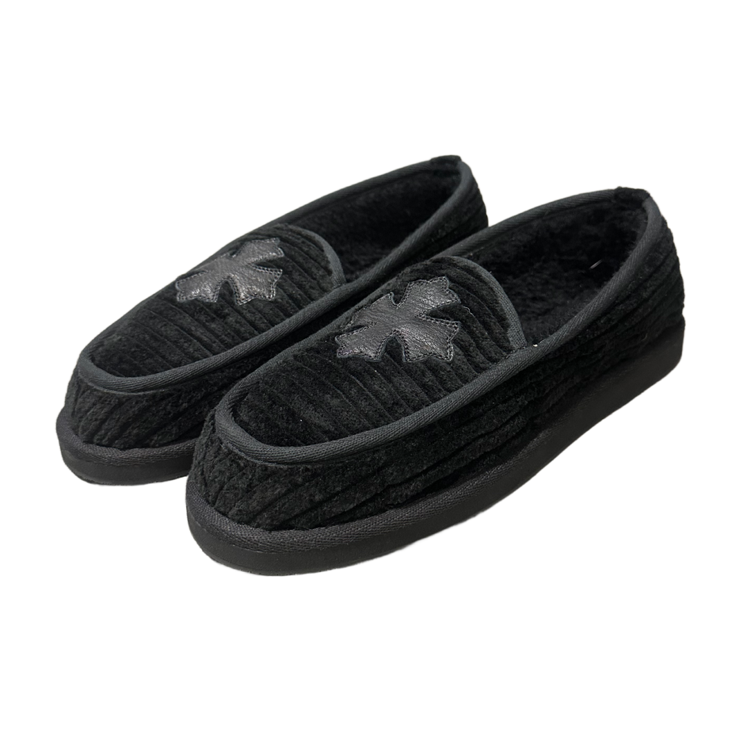 CHROME HEARTS 'BLACK' CROSS HOUSE SLIPPERS
