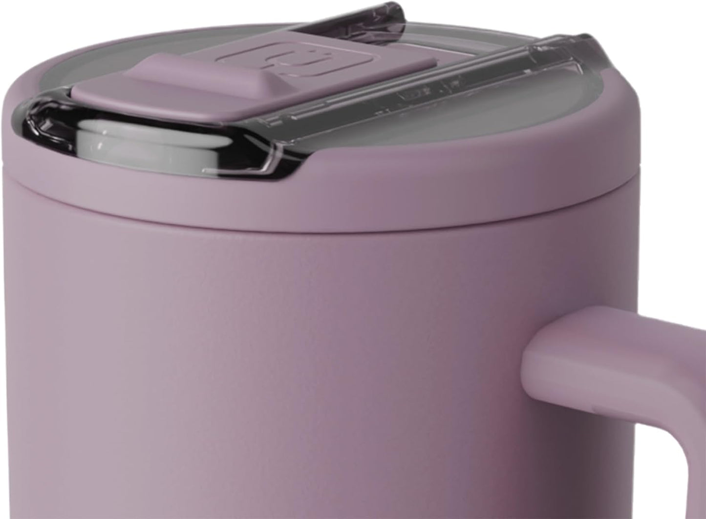 BrüMate Era Flip - Vaso de 40 onzas con tapa con pajilla cubierta 100 % a prueba de fugas, popote higiénico cubierto, botella de agua de acero inoxidable aislada con asa, apto para portavasos, sin BPA (Lilac Dusk)