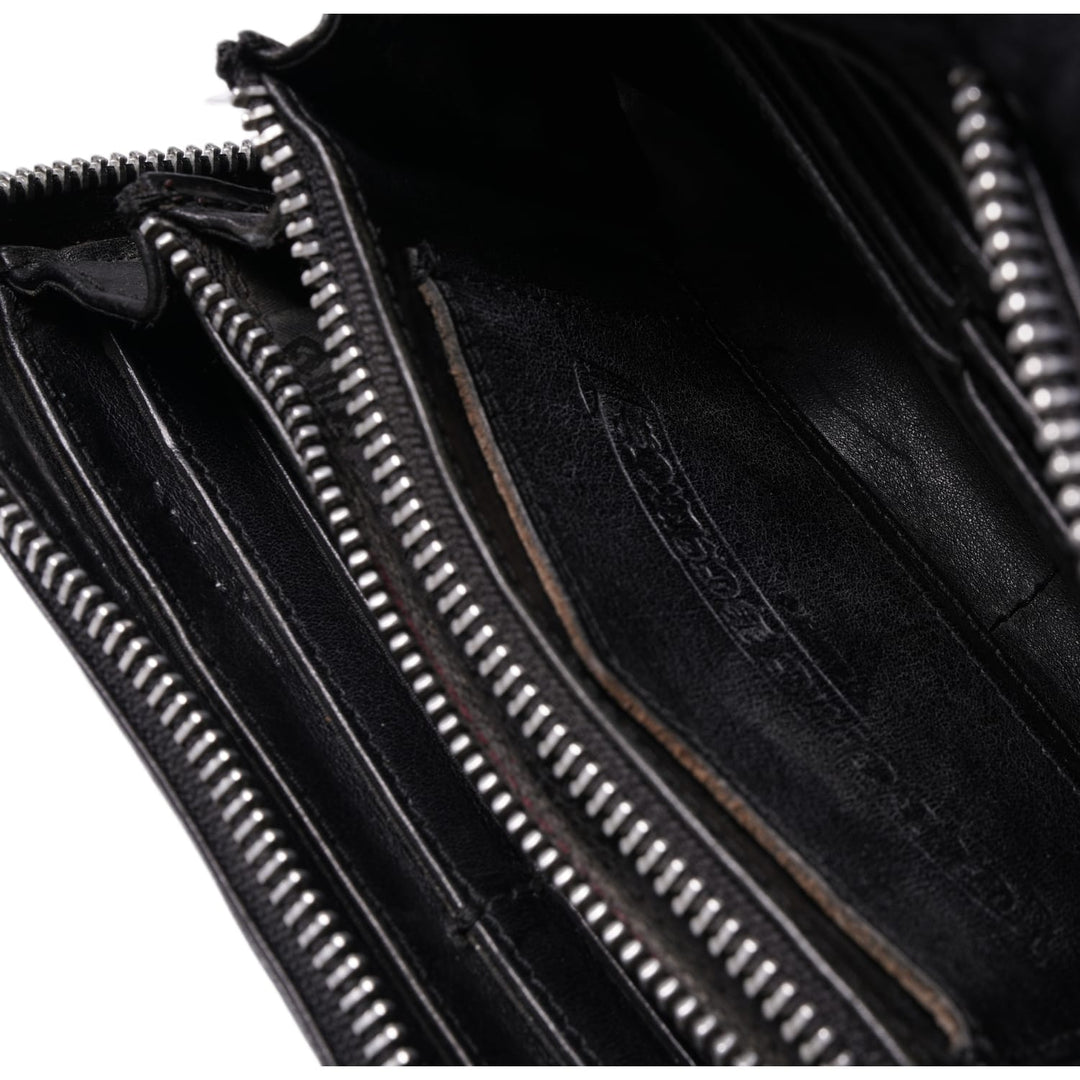CHROME HEARTS 'BLACK' TRIPLE CROSS LEATHER WALLET