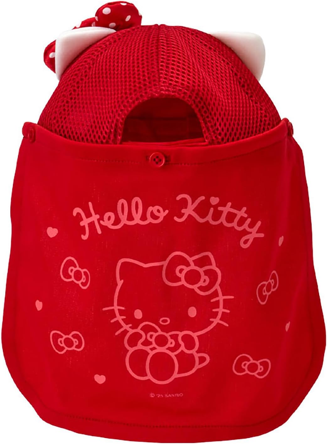 Sanrio 465984 Kids Mesh Cap with Sunscreen, Hello Kitty Hat, For Kids, 100% Polyester, UV Protection, Sun Protection