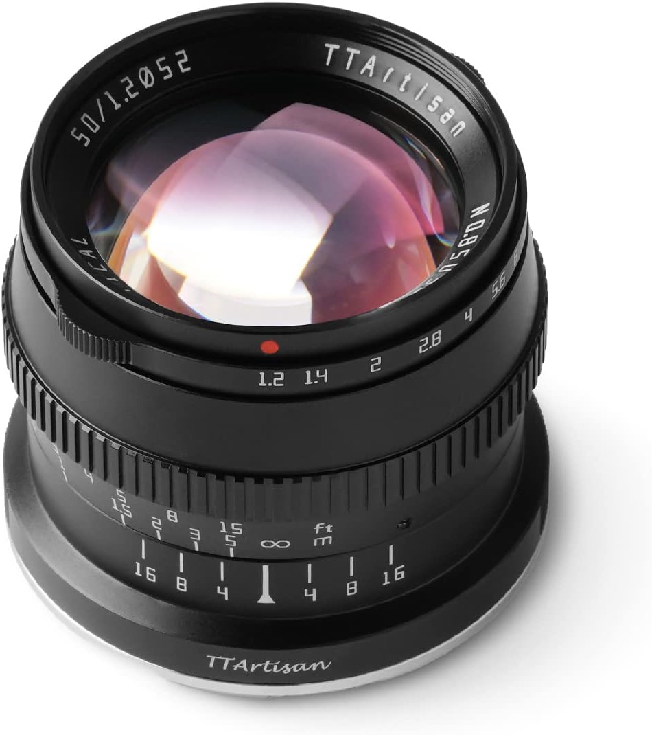 TTArtisan 50mm f/1.2 C RF Mount APS-C Black Branded Optics