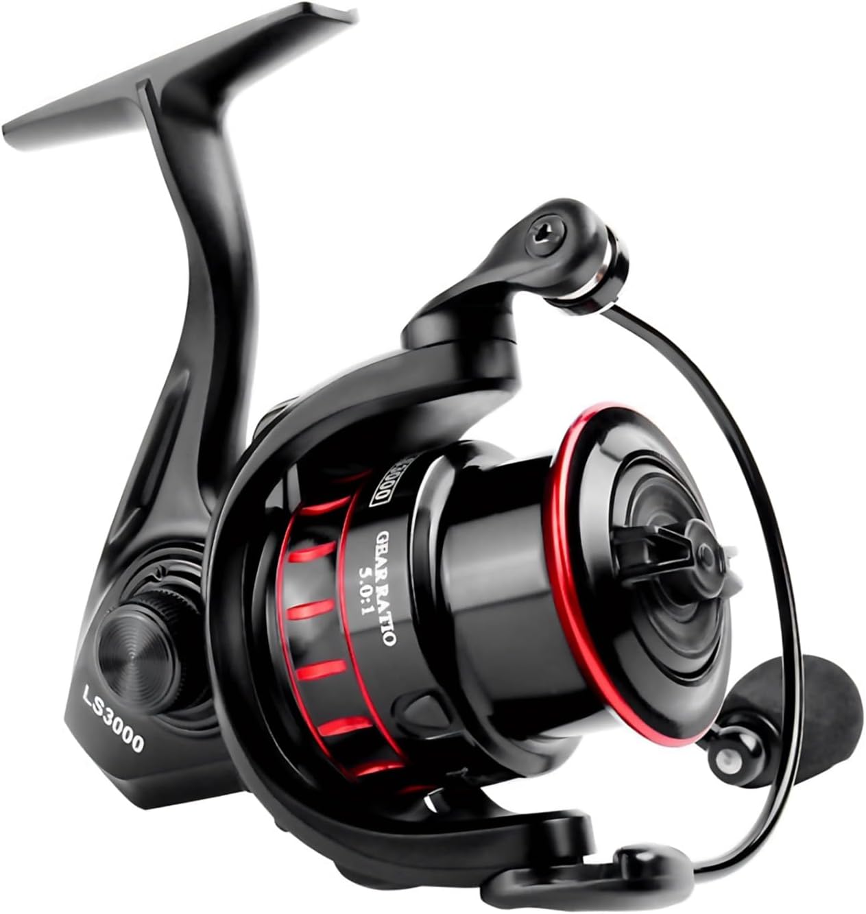 POSEIXUSスピニングリール 巻き心地の良いメタル釣りリール、ダブルハンドルリール 投げ釣り 軽量化、ギア比5.0:1 EVAハンドル ドラグ力調整10Kg 黒色系、スピニングリール 1000 2000 3000 4000 5000 6000 7000 ハンドリール 釣り、火鳥シリーズ各種、使い勝手が良かった