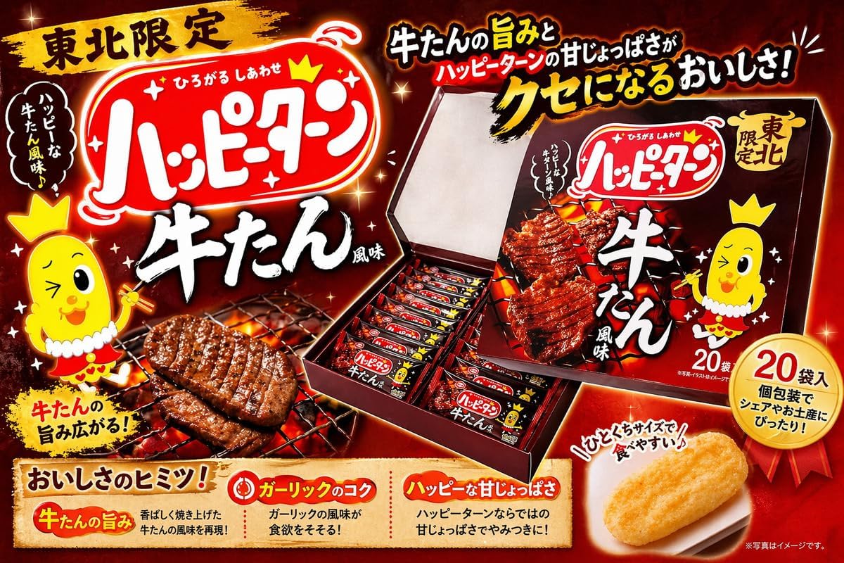 Tohoku Limited Edition 20 Sheets Souvenir Happy Beef Flavor (1 Box)