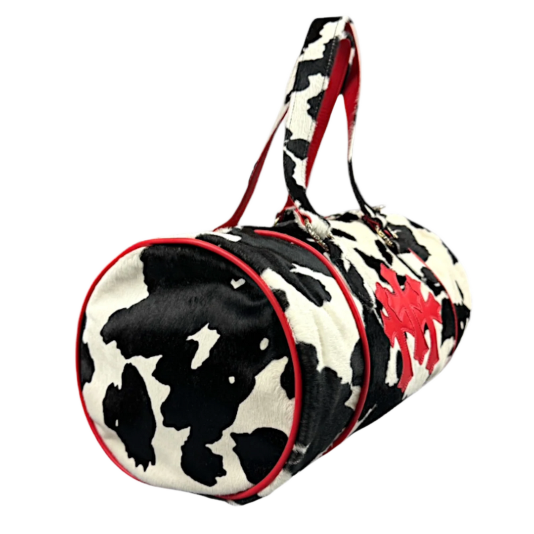 CHROME HEARTS 'COW FUR TRIPLE CROSS' BOSTON DUFFLE BAG