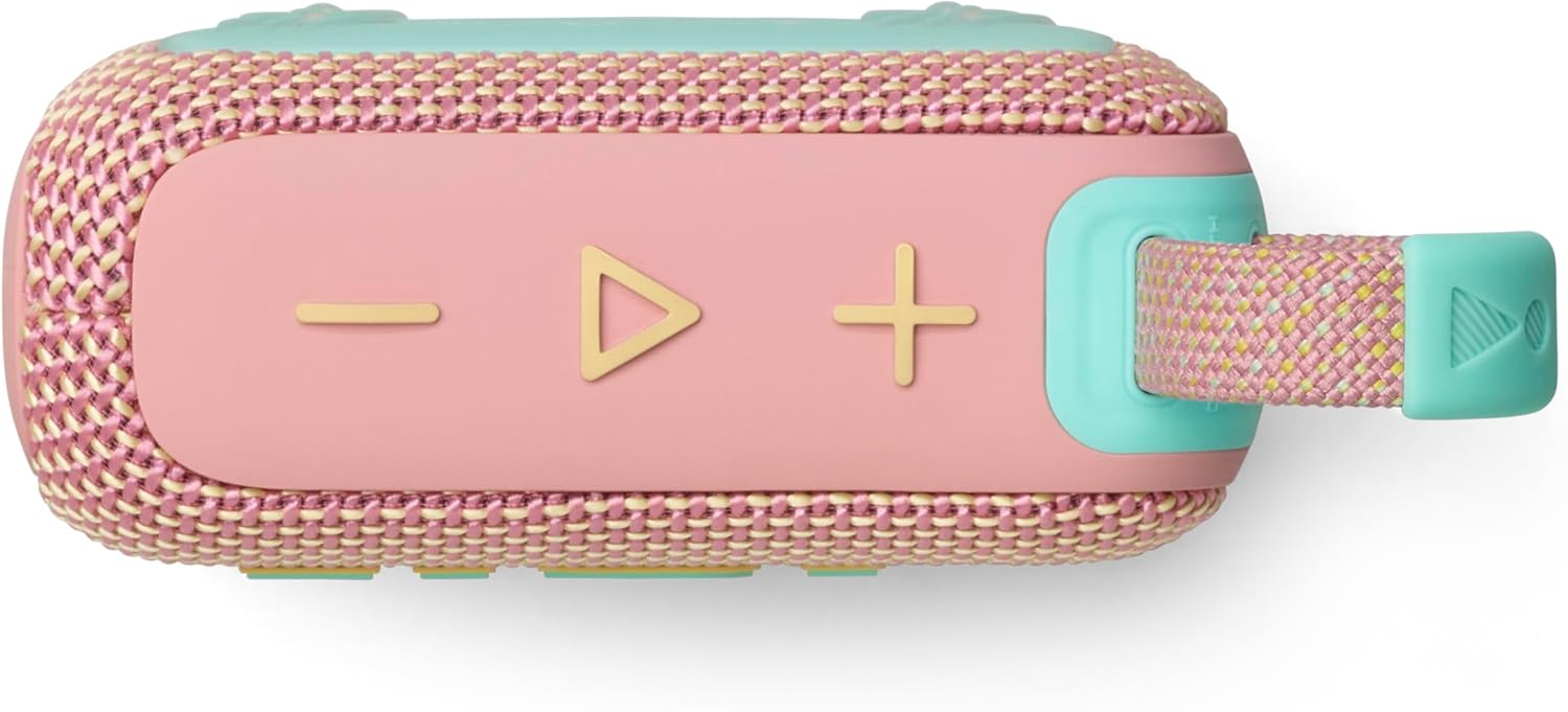 JBL GO 4 Bluetooth Speaker, USB-C Charging, IP67 Dustproof and Waterproof, App Compatible, Passive Radiator, Portable, Swatch Pink JBLGO4PINK