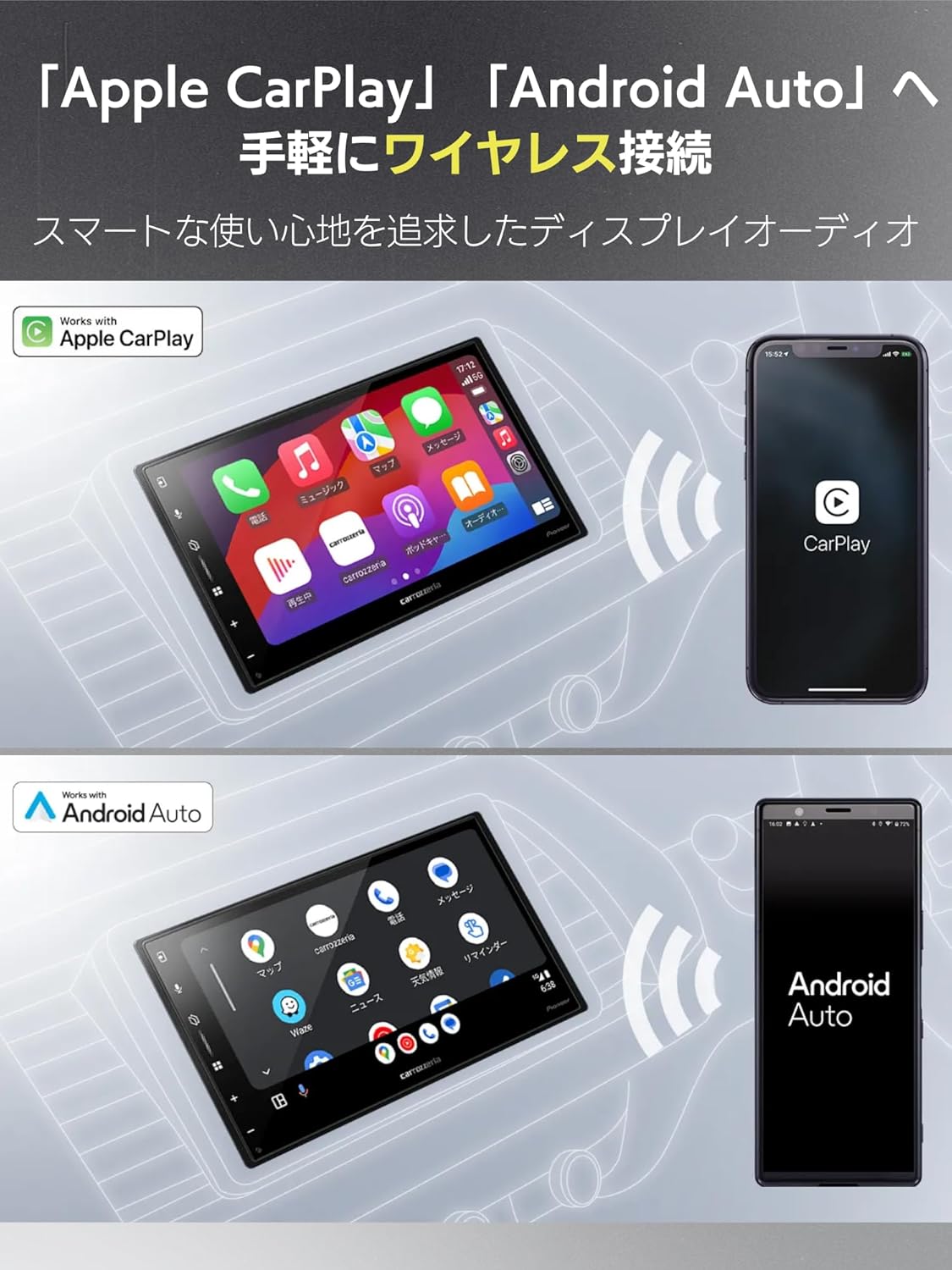Pioneer Display Audio DMH-SZ500 6.8" 2D Wireless Apple CarPlay Android Auto Bluetooth Carrozzeria