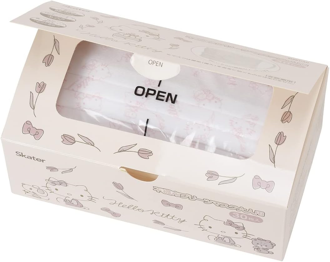 Skater MSKP40-A Non-Woven Mask Regular Size, 4 Layers, Extra Size, Boxed, Hello Kitty, 30 Count