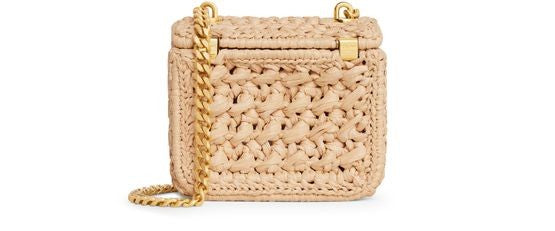 CELINE Mini chain Claude in raffia effect textile - Image 3