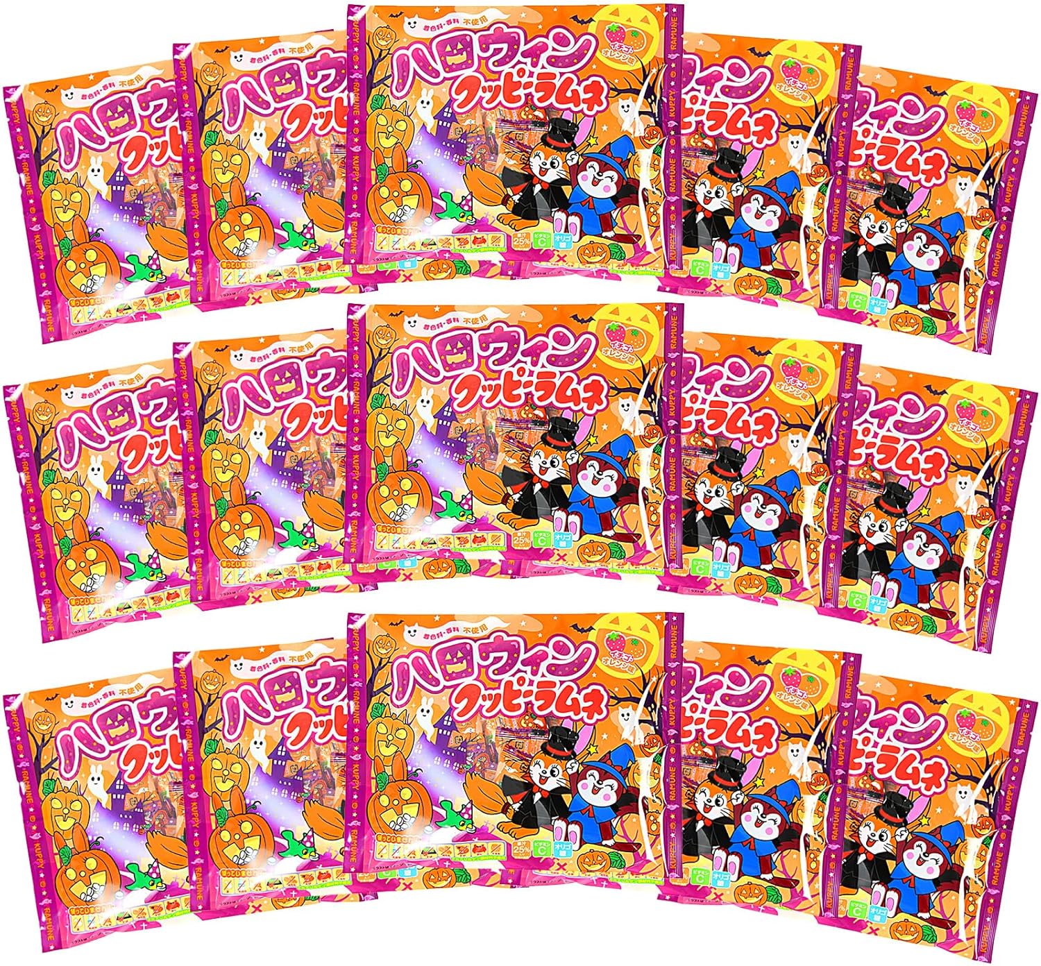 約330個セット ハロウィンクッピーラムネ 1袋 約22個装 x15袋 セット ハロウィン菓子 業務用 詰め合わせ 大量 まとめ買い 販促 イベント パーティー 小分け ラムネ スイーツ 菓子 プチギフト お菓子 限定 限定パッケージ 個包装 配布 ばらまき ばら撒き【 Festival Plaza 】