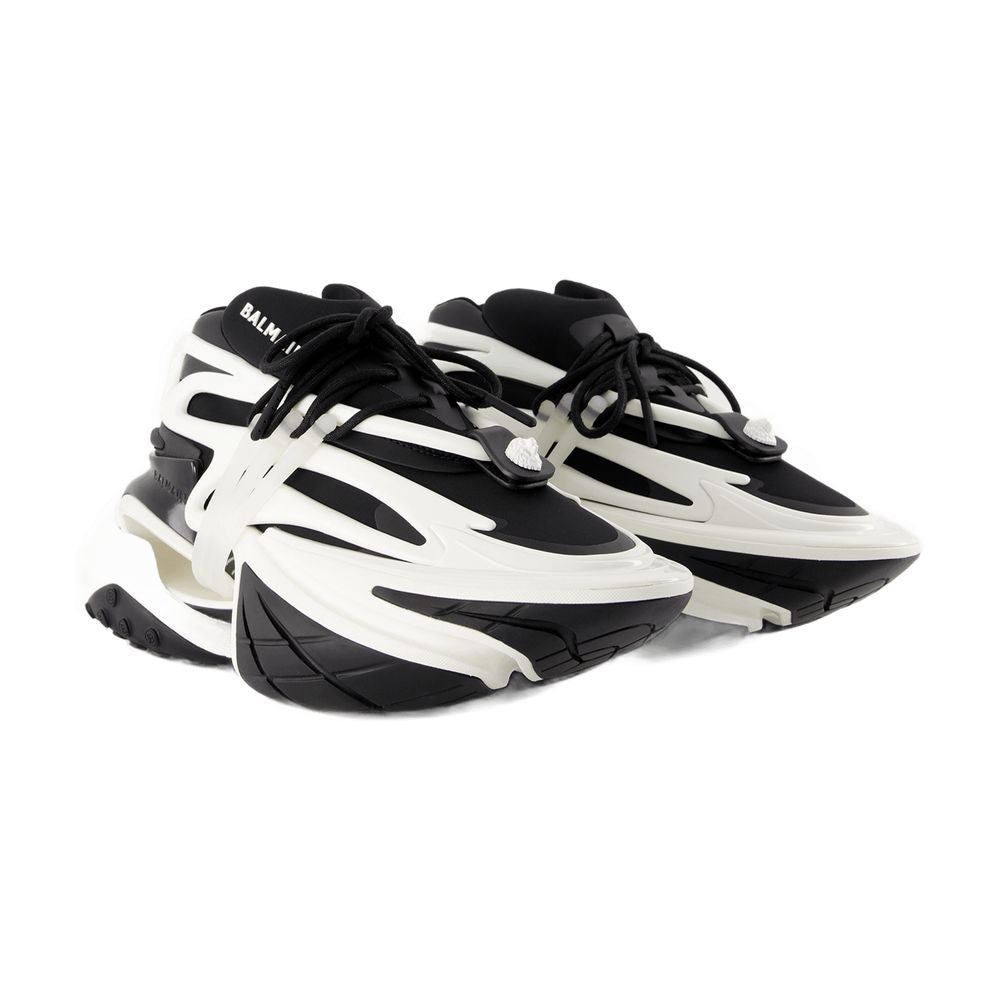 Balmain ユニコーンスニーカーバルメインレザーブラック/ホワイト - Image 3