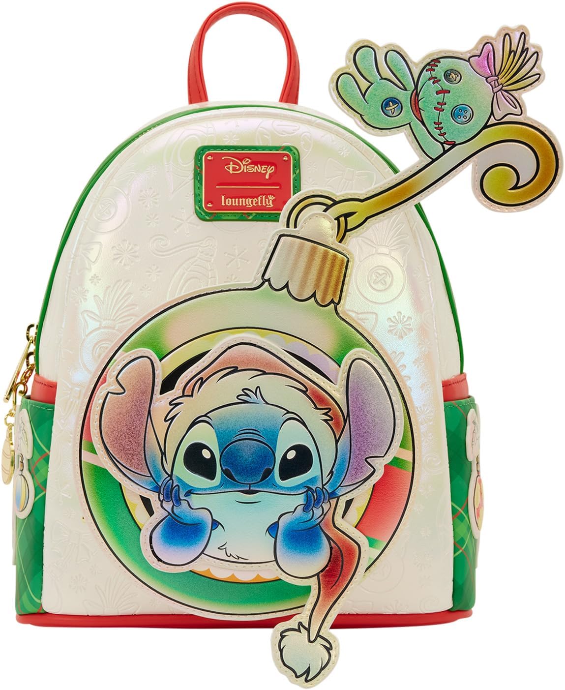 Loungefly Mini mochila navideña Lilo and Stitch de Disney
