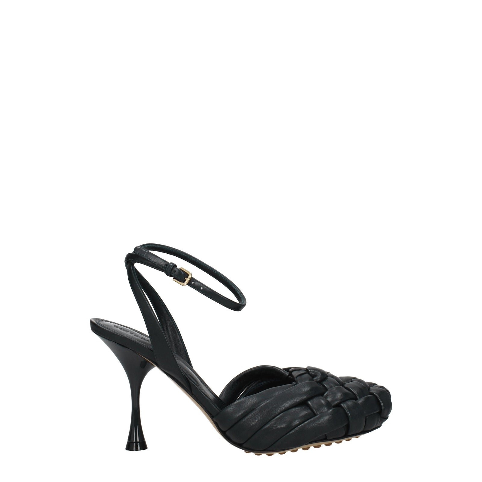 Bottega Veneta Sandals Women Leather Green/Calamaio - Image 3