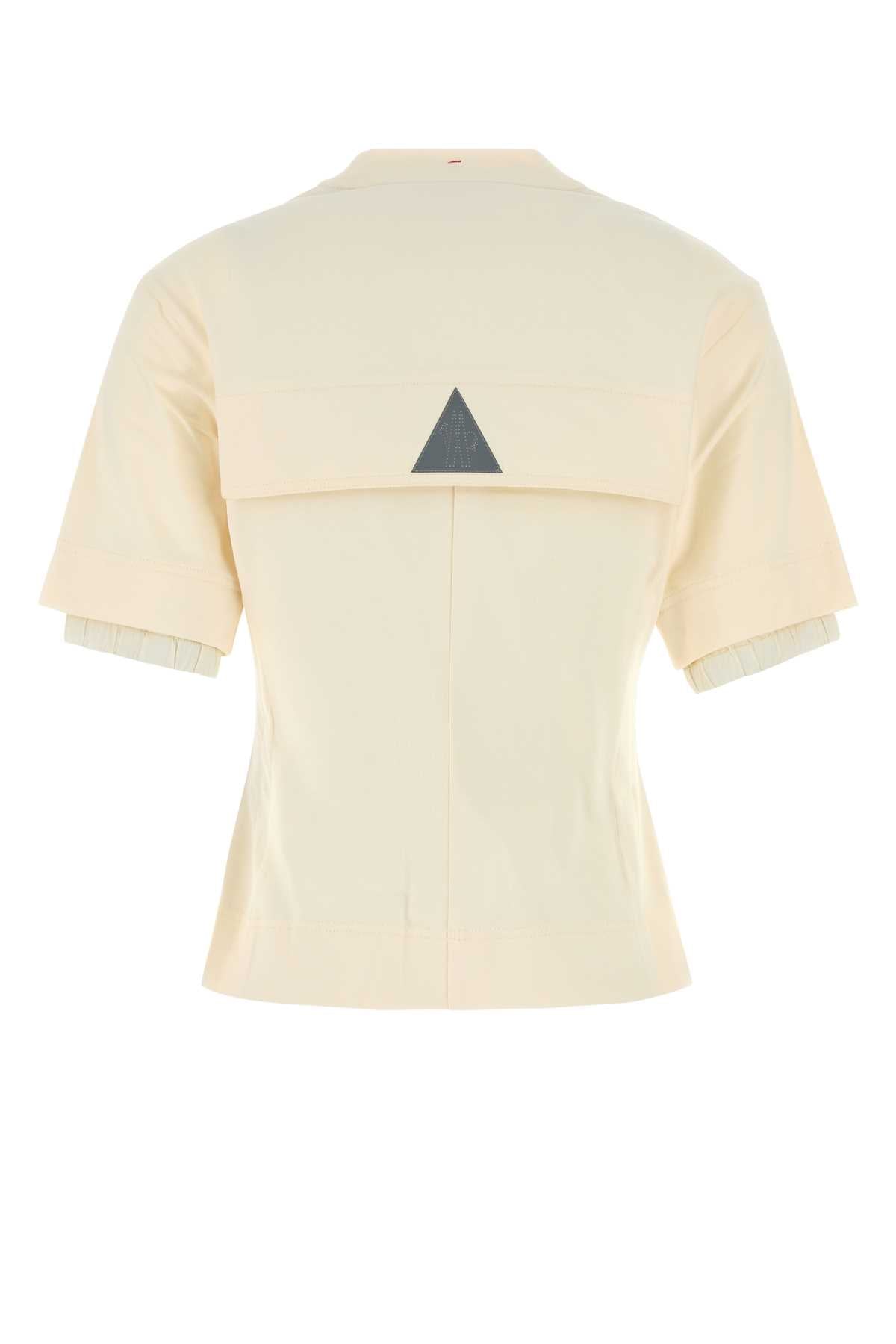 Moncler モンクラーグレノーブルアイボリーストレッチコットンTシャツ - Image 3