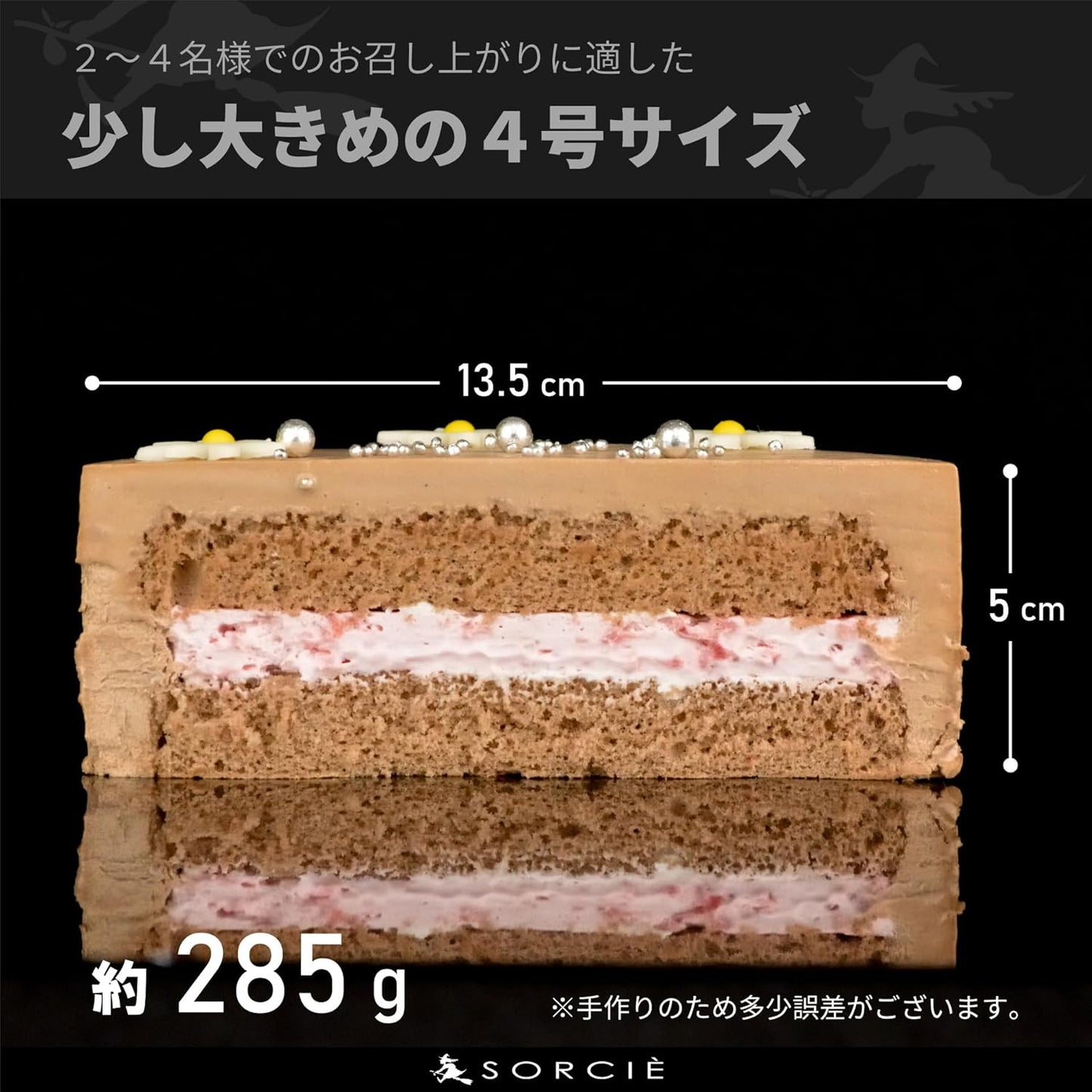 Magical Pastry Shop Solssier Cake Senil Cake Chocolate No. 4 Diameter 5.3 inches (13.5 cm), Service for 2 to 4 People, 10.1 oz (285 g) (Single Item (Candle Only), Sweets, Gift, Birthday Cake