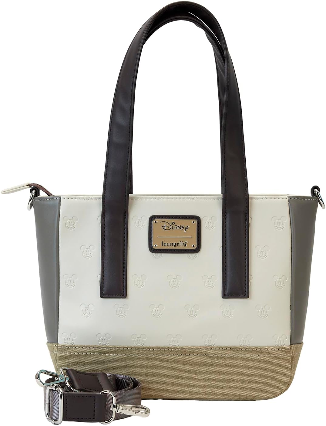 Loungefly Disney Mickey and Friends - Mini bolso de mano de piel sintética y lona