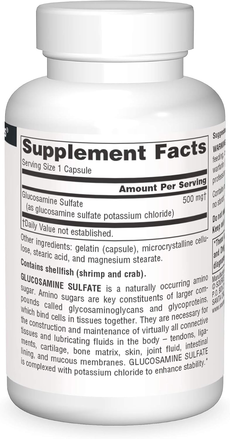 Source Naturals Glucosamine Sulfate, 60 Caps 500 MG