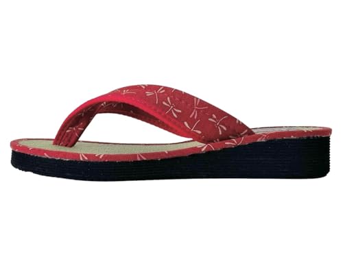 Daimyo Shokai Women's Thong Tatami Folding Sandals Japanese Pattern, Made in Japan