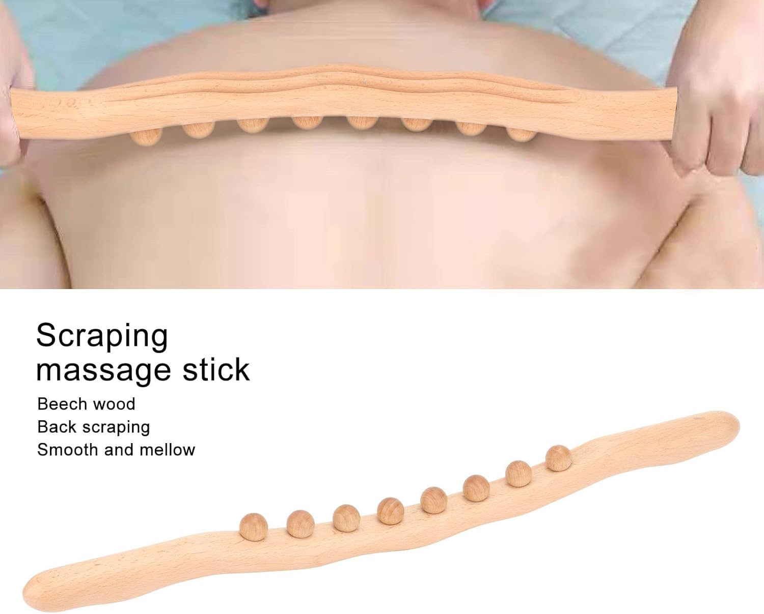 Stroller Pain Relief Mellow Massage Guasha Stick Hand Held Wooden Neck Log