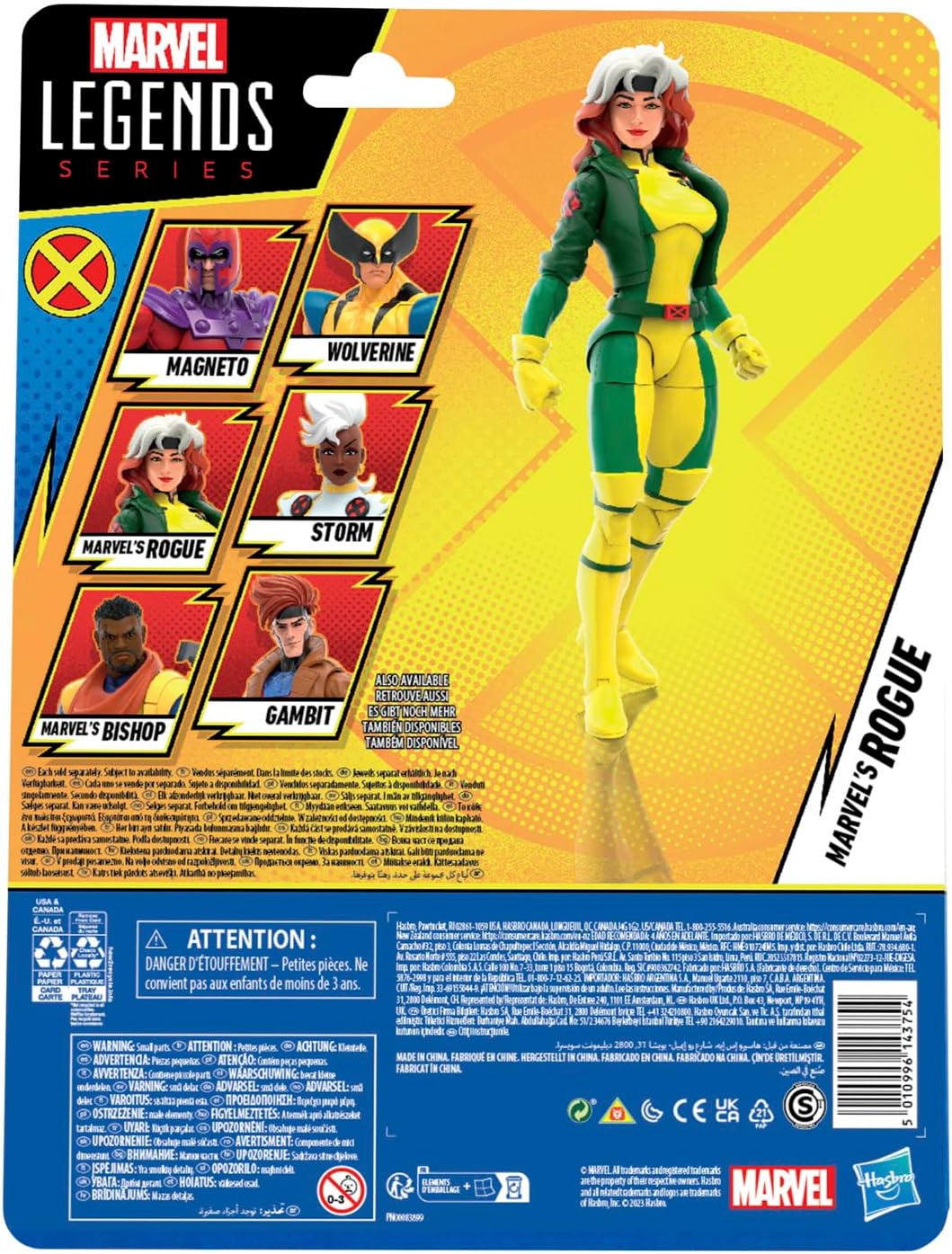 Hasbro Marvel Legends Series Marvel Rogue, X-Men '97 Collectible 6" (15cm) Action Figure, Marvel Legends Action Figure F6546 Authentic