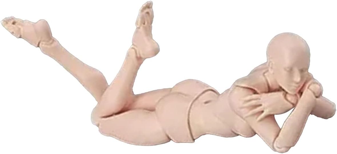 Figma Youth 2.0 Action Figure Model, Silver Grey Skin Tone, Articulated Joints, Adult Desk Toy, Grey and Orange Skin Color (Females #12)