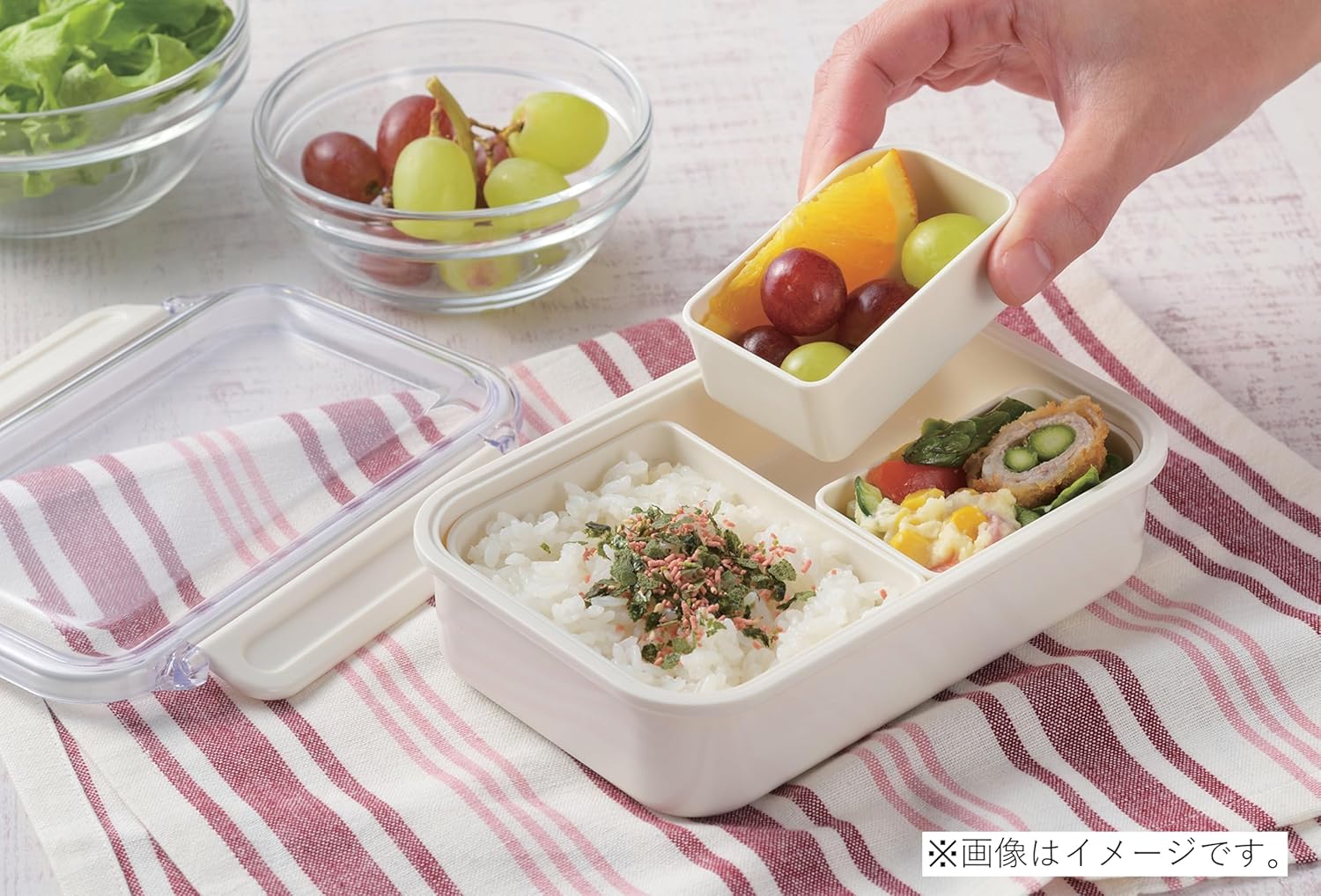 Pearl Metal DC-6003 Home Label Lunch Box with Core 16.9 fl oz (500 ml), Gray, Made in Japan