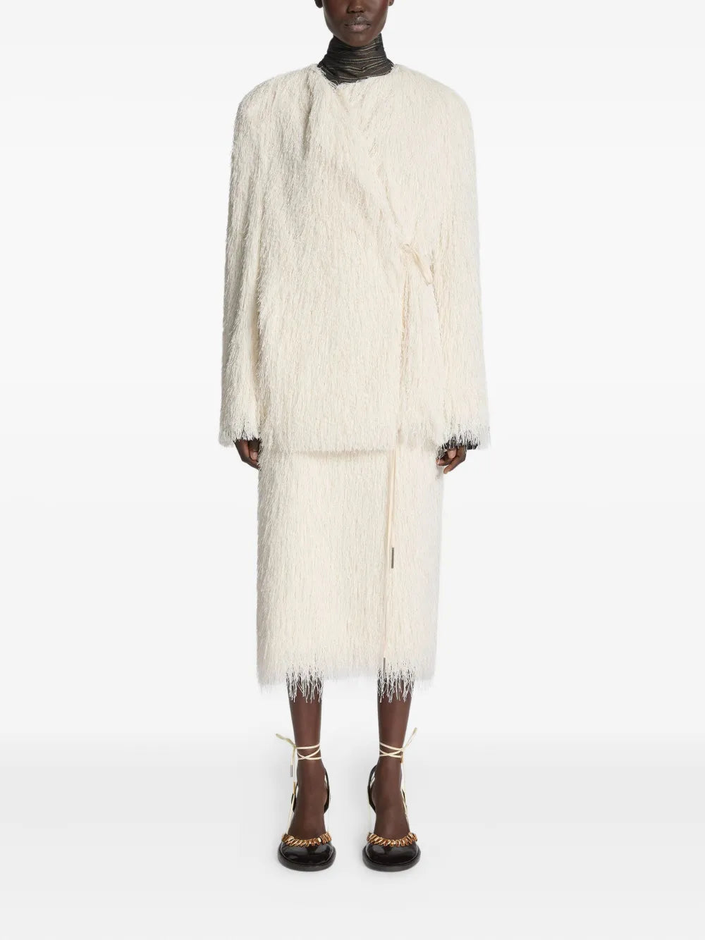 Monot Dries Van Noten Fringed Lap Jacket - Image 3