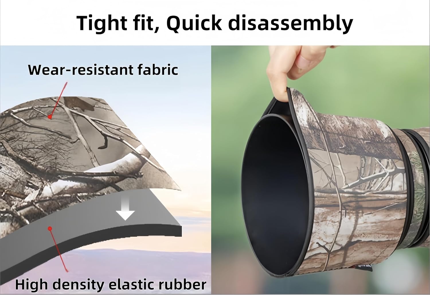 XCOAT Waterproof Camera Lens Coat for Canon RF 24-70mm F2.8 L USM, Camera Camouflage Rain Cover Lens Protective Sleeve (Jungle Camo)