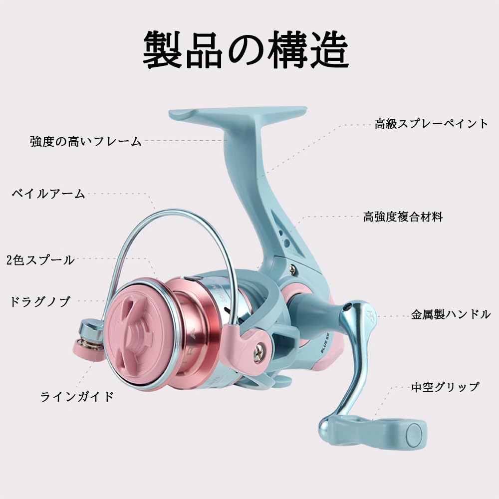 Spinning Reel, No. 3000, Fishing Equipment, Lightweight, Ice Fishing, Freshwater Fishing, Saltwater Fishing, Aging, Wakeon, 3+1BB, 5.2:1 Gear Ratio, Left and Right Interchangeable Handle, Durable