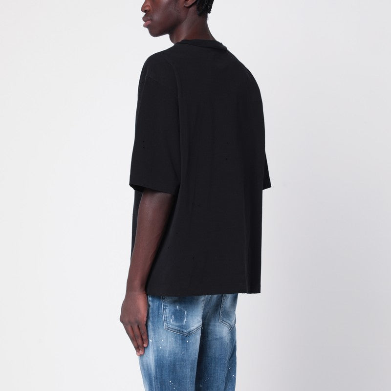 Dsquared2 Dsquared2ブラックコットンTシャツロゴ付き - Image 3