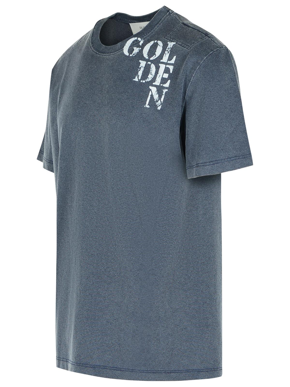 Golden ゴールデングースブルーコットンTシャツ - Image 3