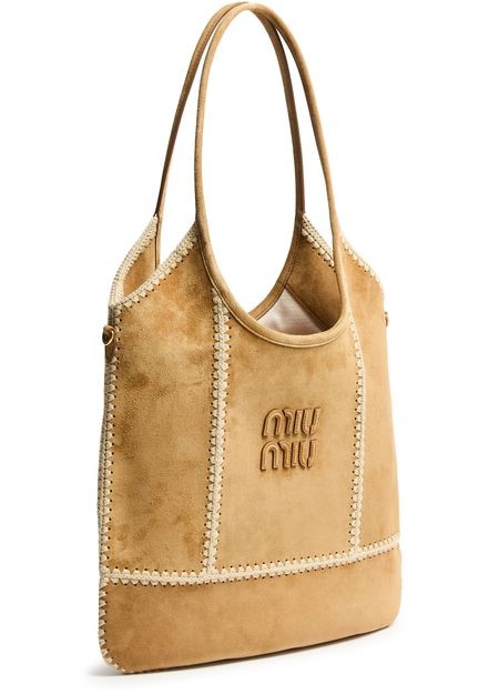 MIU MIU Ivy suede and crochet tote bag - Image 3
