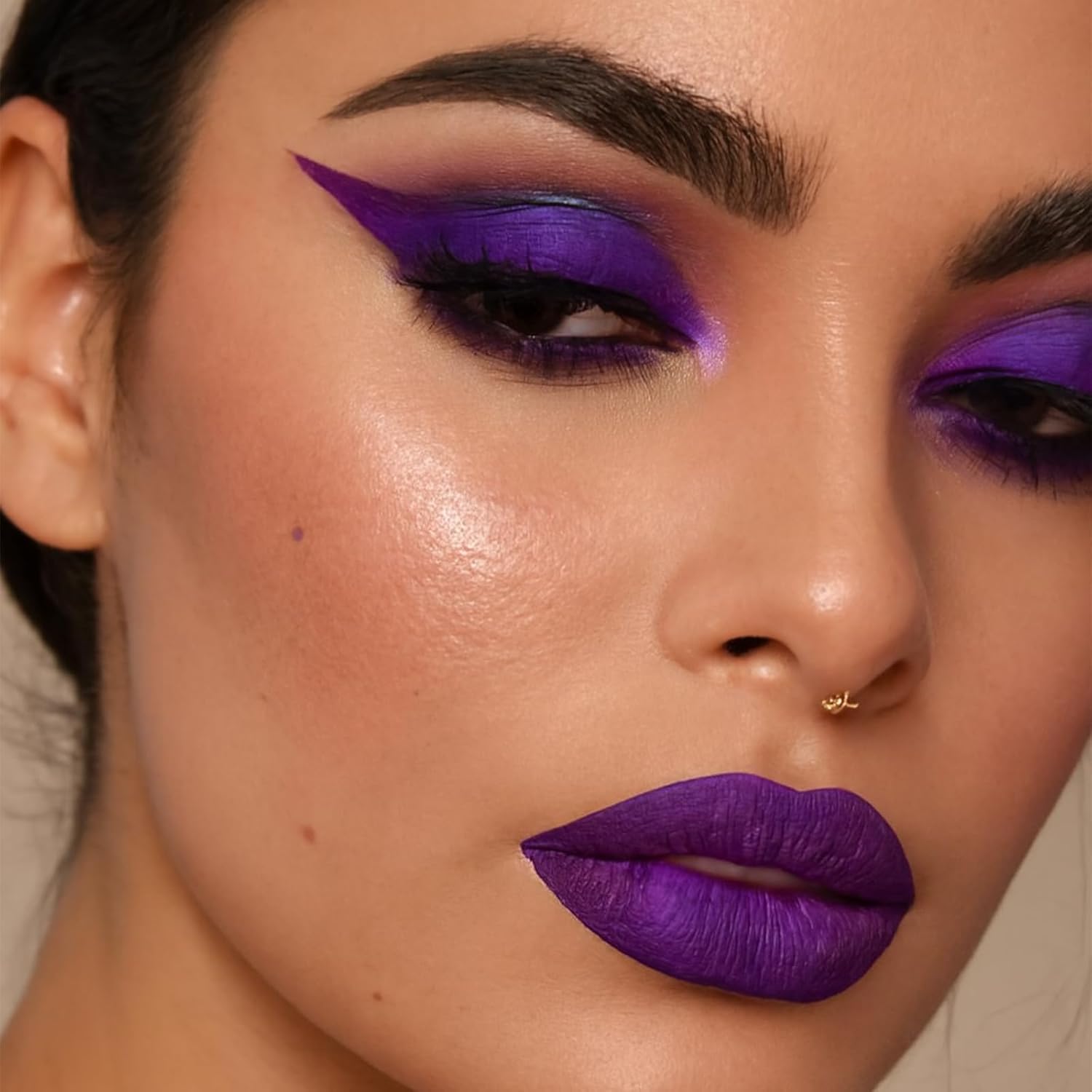 Purple Matte Lip Gloss Purple Lipstick - Long Lasting Waterproof High Color Non-Sticky Velvet Finish, Perfect for Halloween & Dark Glam Makeup
