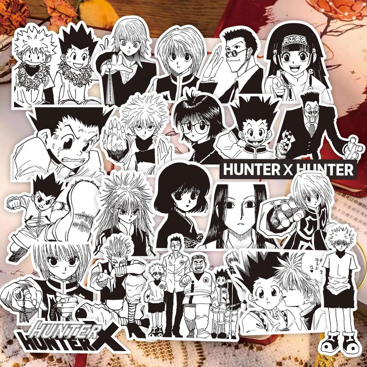 Hunter x Hunter Stickers Set of 70 Pieces, Cute Anime Waterproof Decals, Adorable and Stylish Manga DIY Stickers for Cars, Motorcycles, Bicycles, Favorite Suitcases, Motorcycles, Helmets, etc., Gift