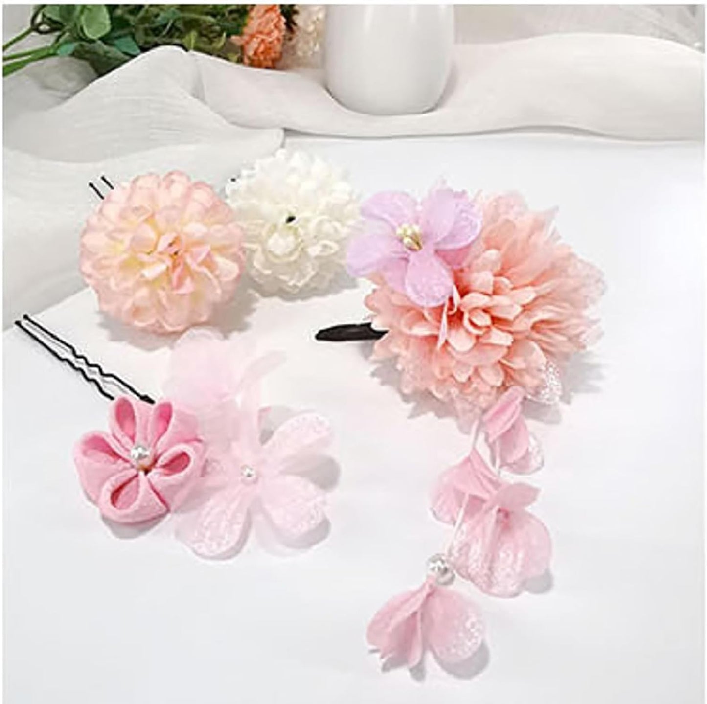 Coming-of-age Ceremony, Japanese Style, Yukata, Popular, Graduation Ceremonies, Weddings, Shichi-Go-San Parties, Thank You Party, New Year, Fireworks Display, Flowers, Dry Flowers, Hair Clip, Hair