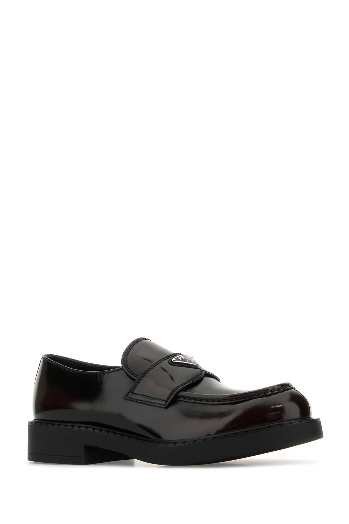 Prada プラダ ダークブラウン レザー チョコレート ローファー - Image 3