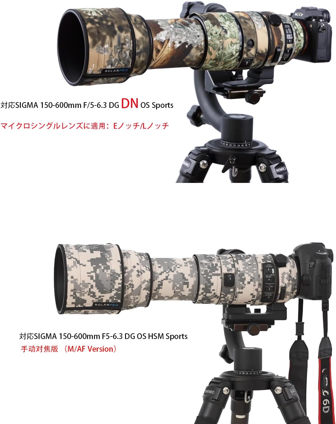 Rolanpro Lens Cover, Camouflage Coat for Telephoto Lens Compatible with SIGMA 150-600mm F5-6.3 DG OS HSM Sports (M/AF Version), Triple Layer Protection, DN Dark Color, Modern