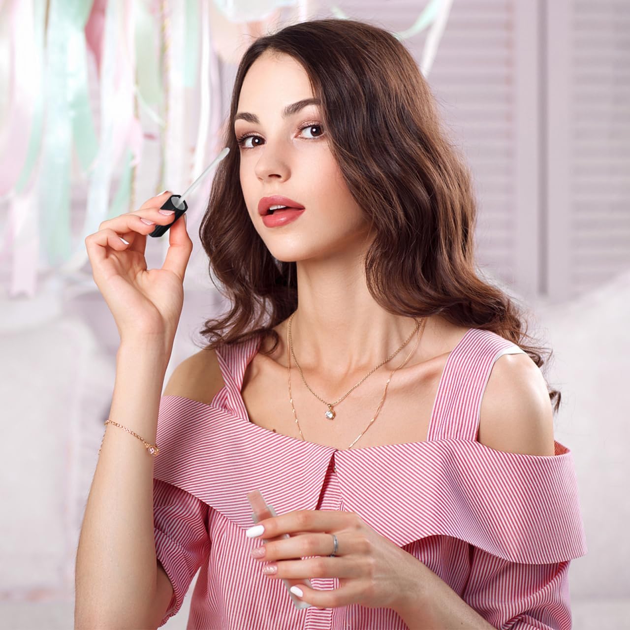 FRCOLOR 6pcs Fashion Lip Gloss Tube Lip Sub Package Bottle Lip Gloss Container Empty Gloss Tube DIY Lip Gloss Bottle Lipstick Tube Lip Tube Black