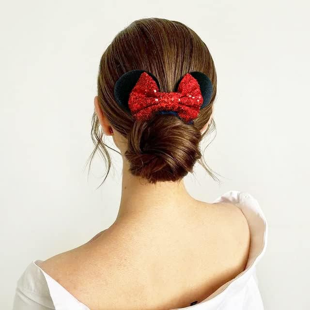 Paquete de 6 Coleteros con Orejas de Ratón, Lazos de Terciopelo con Lentejuelas Brillantes, Bandas Elásticas de Goma para Coletas, Lazos para el Cabello, Decoración para Fiesta de Navidad para Niños
