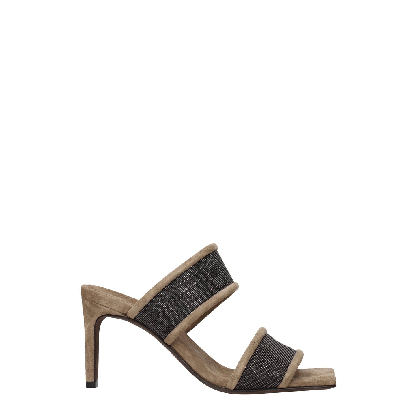 Brunello Cucinelli Sandals Women Suede Beige/Silver - Image 3