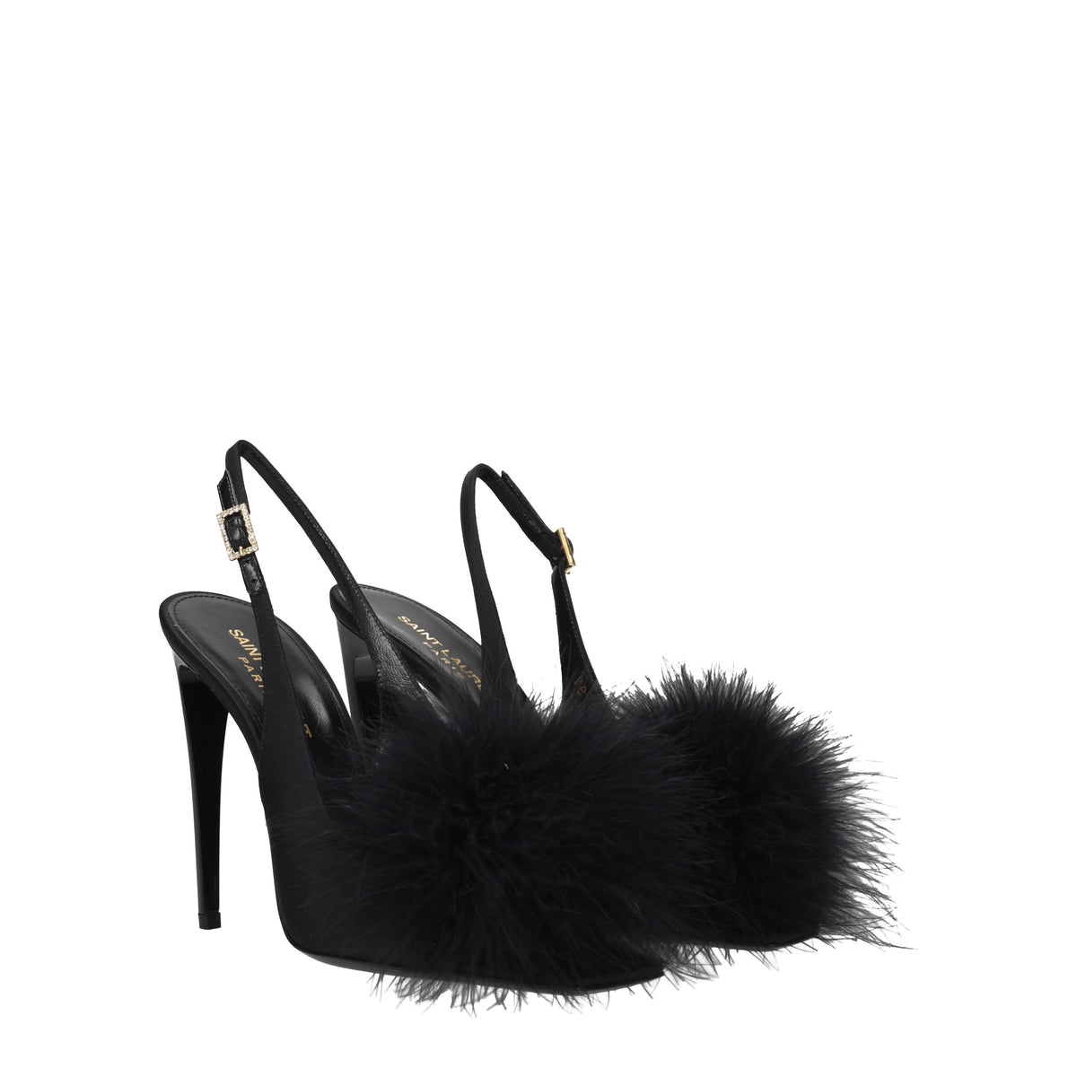 Saint セントローランサンダルの女性サテンブラック - Image 3