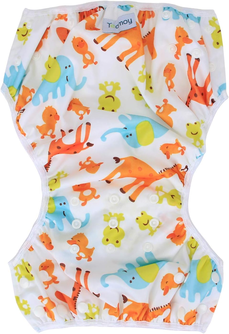 Teamoy 2 Piece Water Play Pants, Set of 2, 0-3 Years Old, Adjustable Size with Buttons, Waterproof Outer Layer, Polyester Mesh Inner Layer, Diaper Cover, Swimming Class, Parks, Beaches, Pools (Animal