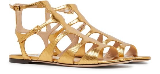 TOM FORD ラミネート入り リザードプリント入り サンダル - Image 3