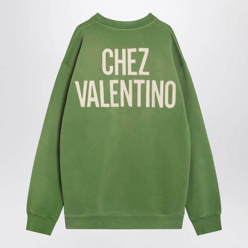 Valentino バレンティーノクルーネックスウェットシャツシェズバレンティーノグリーン - Image 3