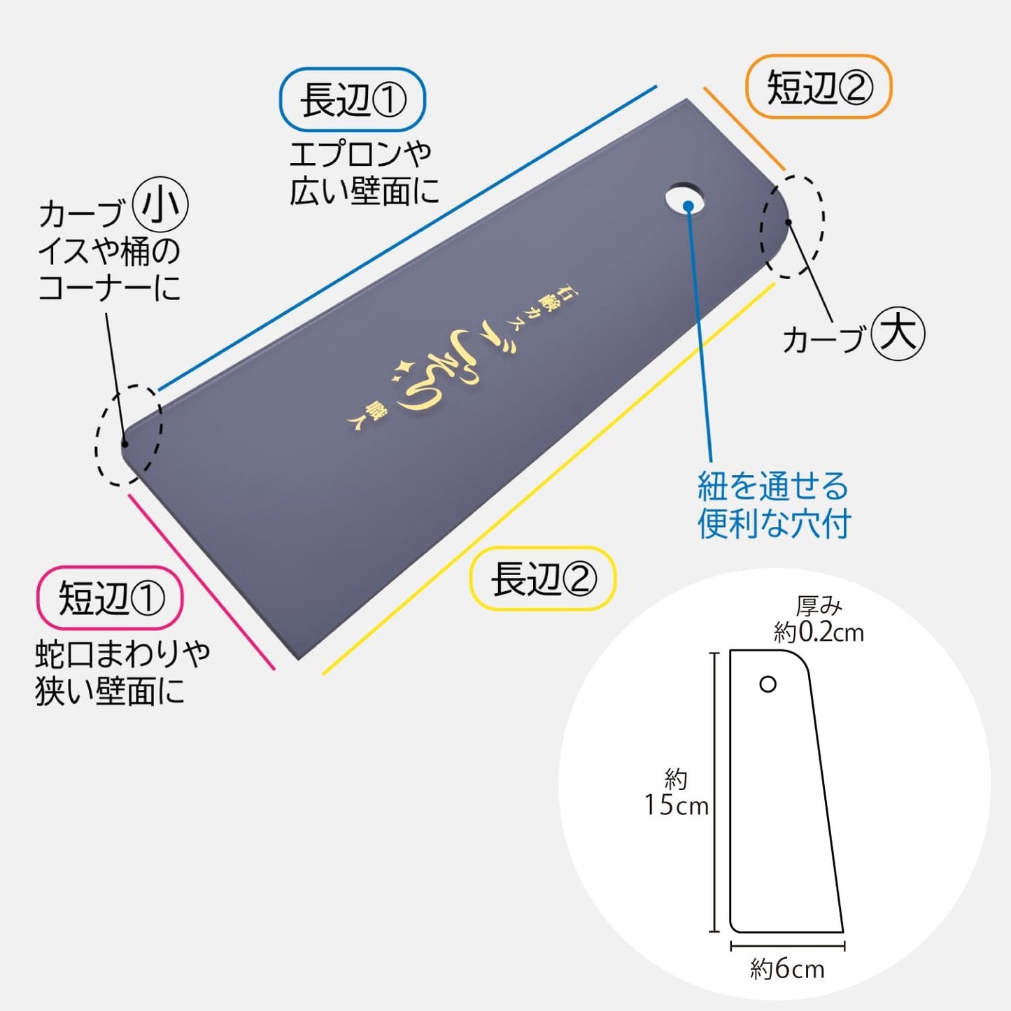 Cogit Scrapes Away Stubborn Soap Scum and Dirt Instantly, Bath Chair, Bathtub Apron, Tub, Fits Flat and Curved Surfaces