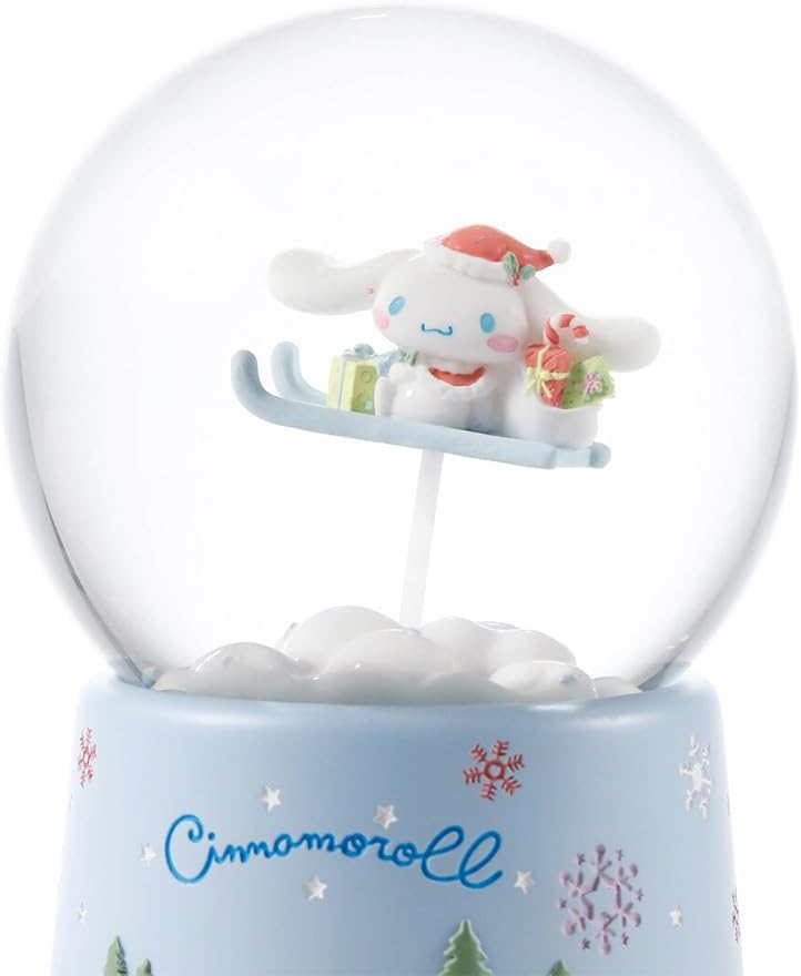 Sanrio Characters x JARLL KT22113-JP Cinnamon Roll Christmas Sleigh Snow Globe Music Box Interior Figurine Decoration Present Wedding Gift Birthday Approx. 7.1 inches (18 cm) Height